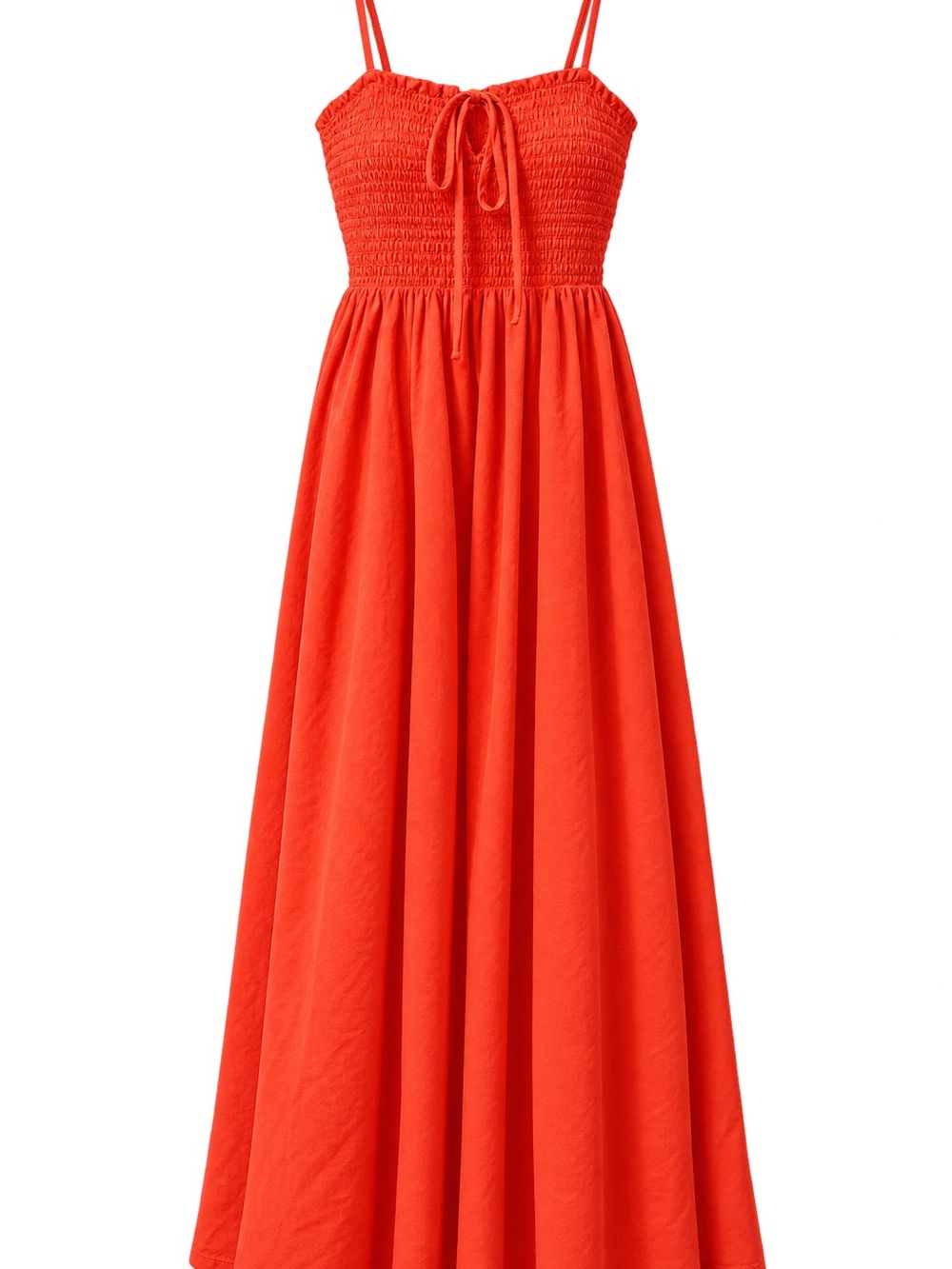 Universal Thread Red Smocked Bodice Maxi Dress with Spaghetti Straps
